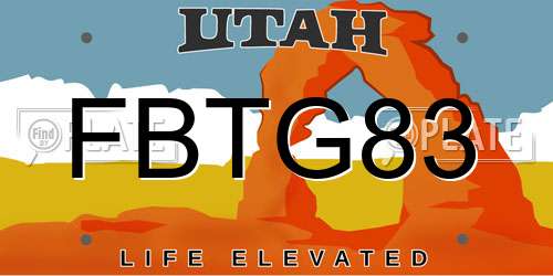 FBTG83 Utah License Plate