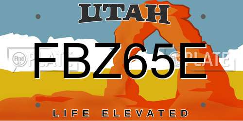 FBZ65E Utah License Plate