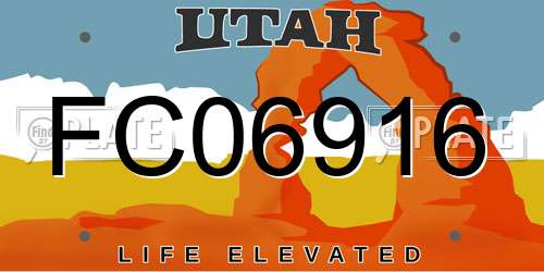 FC06916 Utah License Plate