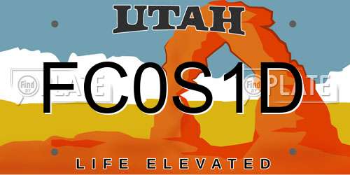 FC0S1D Utah License Plate