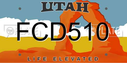 FCD510 Utah License Plate