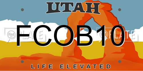 FCOB10 Utah License Plate
