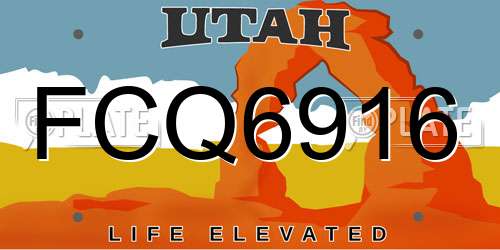 FCQ6916 Utah License Plate