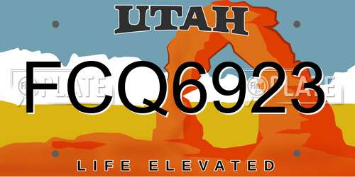 FCQ6923 Utah License Plate