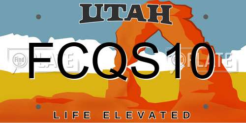 FCQS10 Utah License Plate