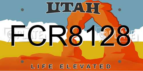 FCR8128 Utah License Plate