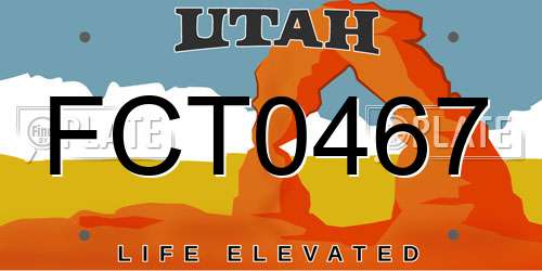 FCT0467 Utah License Plate