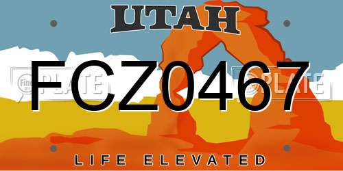 FCZ0467 Utah License Plate