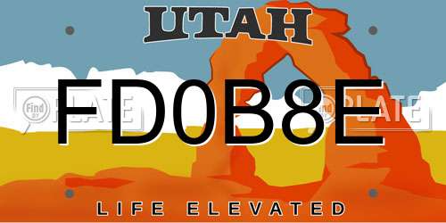 FD0B8E Utah License Plate