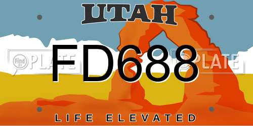 FD688 Utah License Plate