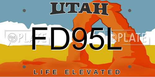 FD95L Utah License Plate