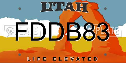 FDDB83 Utah License Plate