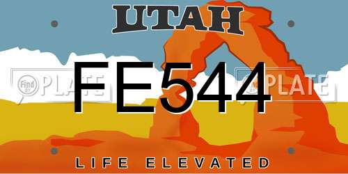 FE544 Utah License Plate