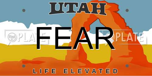 FEAR Utah License Plate