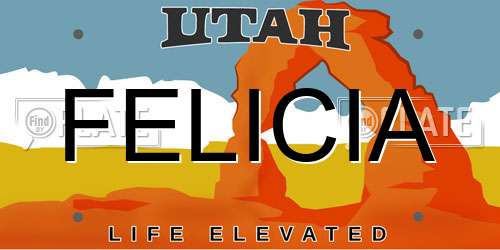 FELICIA Utah License Plate