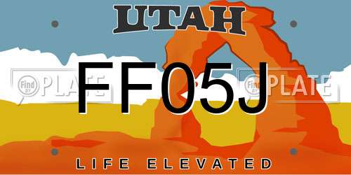 FF05J Utah License Plate