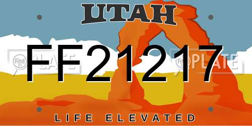 FF21217 Utah License Plate