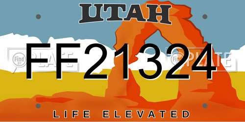 FF21324 Utah License Plate