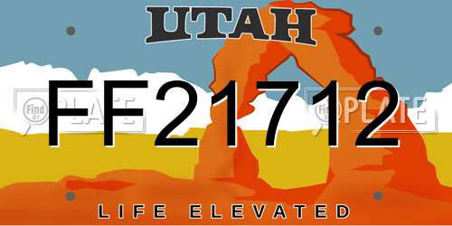 FF21712 Utah License Plate