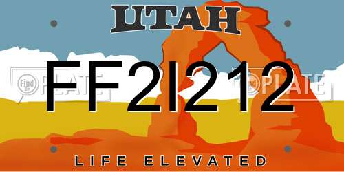 FF2I212 Utah License Plate