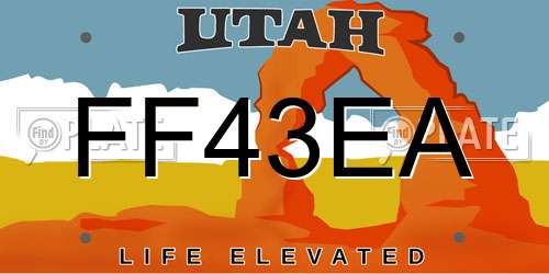 FF43EA Utah License Plate
