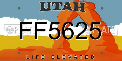 FF5625 Utah License Plate