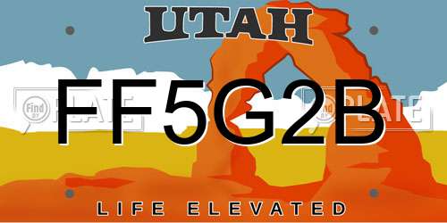 FF5G2B Utah License Plate