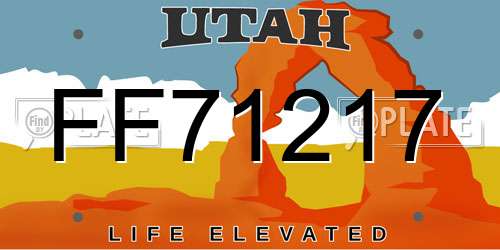FF71217 Utah License Plate