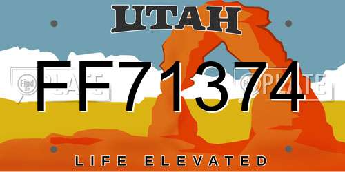 FF71374 Utah License Plate