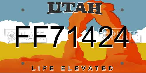 FF71424 Utah License Plate