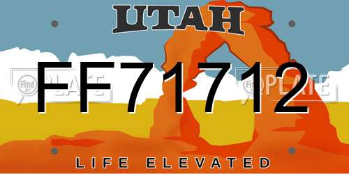 FF71712 Utah License Plate