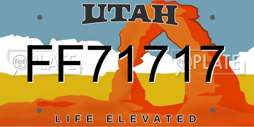 FF71717 Utah License Plate