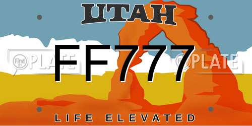 FF777 Utah License Plate