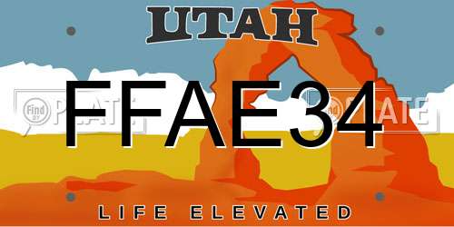 FFAE34 Utah License Plate