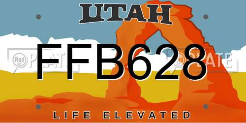 FFB628 Utah License Plate