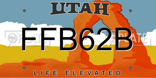 FFB62B Utah License Plate