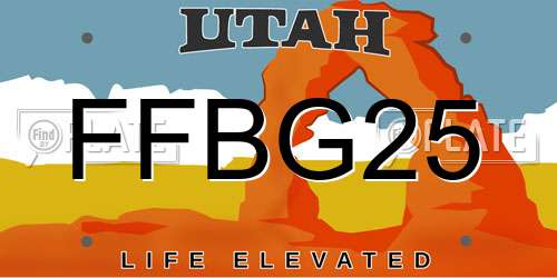 FFBG25 Utah License Plate
