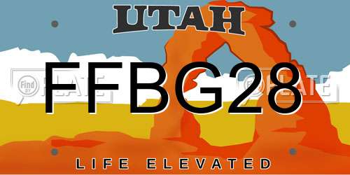 FFBG28 Utah License Plate