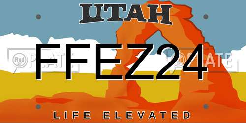 FFEZ24 Utah License Plate
