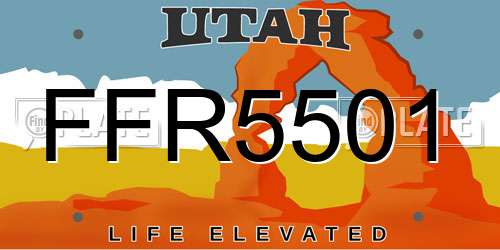 FFR5501 Utah License Plate