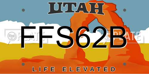 FFS62B Utah License Plate