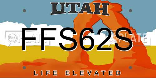 FFS62S Utah License Plate