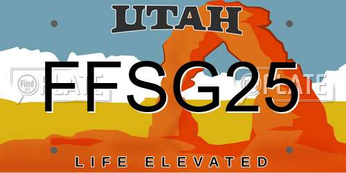 FFSG25 Utah License Plate