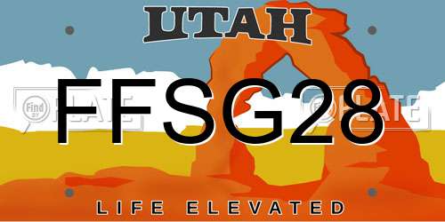 FFSG28 Utah License Plate