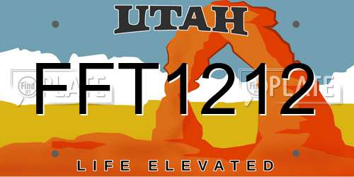 FFT1212 Utah License Plate