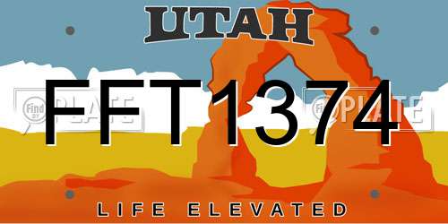FFT1374 Utah License Plate