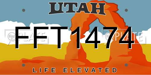 FFT1474 Utah License Plate