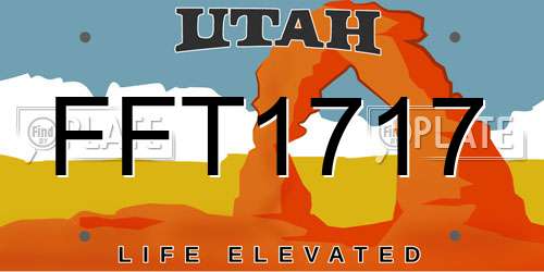 FFT1717 Utah License Plate