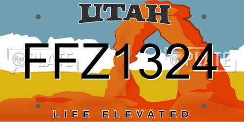 FFZ1324 Utah License Plate