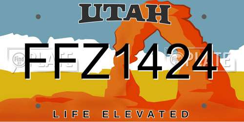 FFZ1424 Utah License Plate